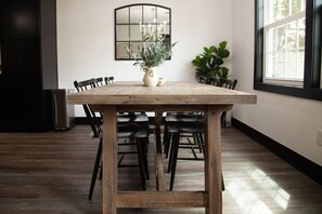 Bright dining space open to kitchen with plenty of room