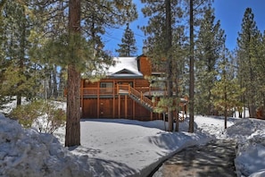Front view of house and parking.