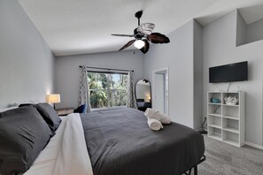 Master suite. 2 AC vents for the warm FL weather. Mini fridge. Working desk.