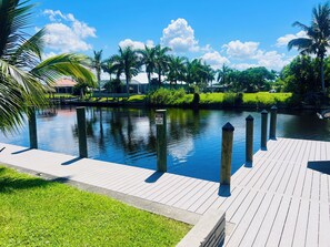 Large Private Boat Dock on Extra Wide Canal with Scenic Views! 
