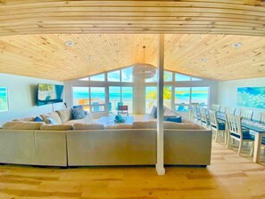 Floor to ceiling windows in the great room, the best view on the island