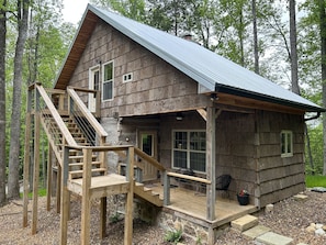 Side view with stairs to loft bedroom