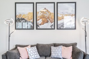 9' X3.5' framed modern Golden Mountain Canvas. 