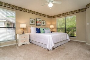 Master Bedroom - Comfortable King Bed with Cozy Bedding and Ensuite Bathroom & Walk-in Closet