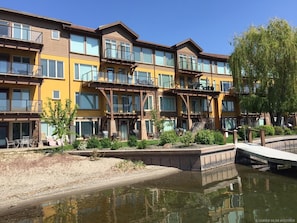 Our building and deck directly faces the lake. 