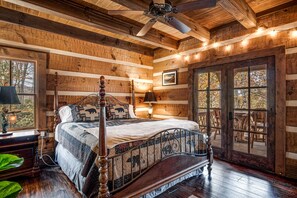 The Master Bedroom includes a heavenly king bed and access to the deck