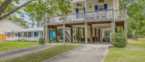 Oak Island Vacation Rental | 2BR | 2BA | 1,080 Sq Ft | Stairs Required