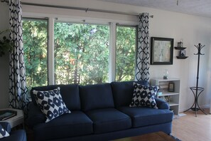 View of our tree lined side yard; very private and natural!