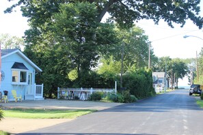 Right down the street from the lake.. There is a staircase leading to the water!