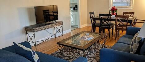 Large living and dining space is the perfect spot to gather and relax.