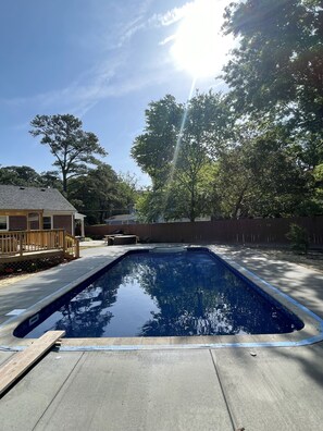 Pool with pool toys 