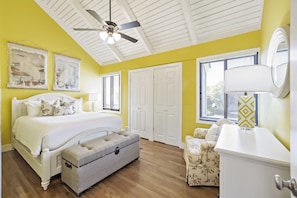 Sleep comfortably in the Primary bedroom king bed with private bathroom.