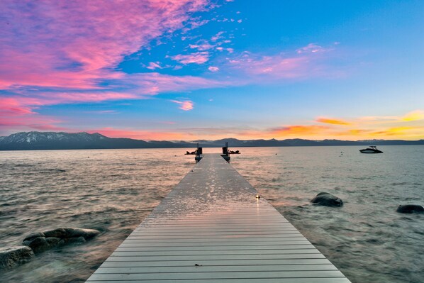The right side of dock is yours and there is also 2 buoys for your boats.