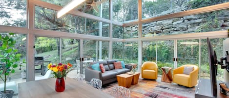 All glass living room! 