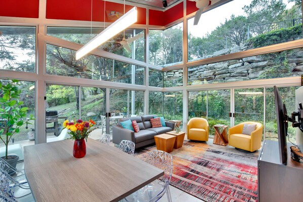 All glass living room! 