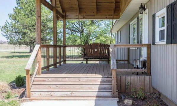 Relax on the front porch swing!