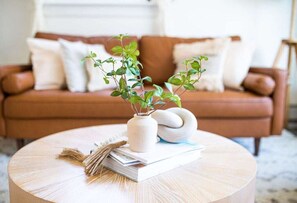 Curl up on this comfy sofa