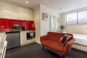 Open plan studio apartment