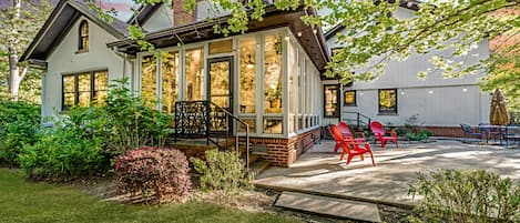 Sunroom and back patio area