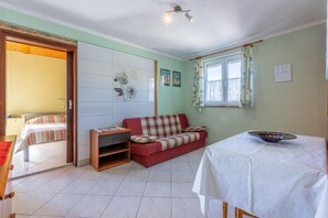 Dining area. Dining area with sleeping couch for 1 person