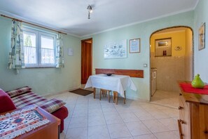 Dining area. Dining area with sleeping couch for 1 person