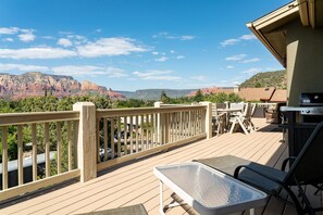 Or step outside to an elevated deck