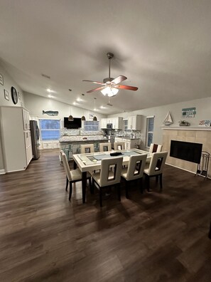 Dining room table with seating for 8