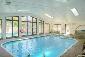 Our indoor pool is open year-round and heated.