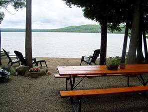 Private sandy Lake front beach