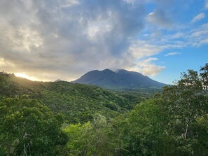 Sunrise view from front door over Mount Nevis.