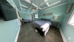 Master Bedroom: Queen & Twin-size bed, TV,  walk-in closet & Ensuite bathroom.