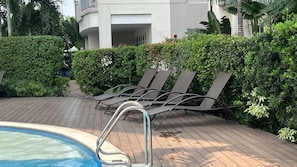 Lounge chair by the pool