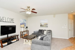 Relax in the spacious living room