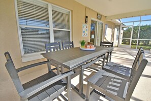 Shaded patio table