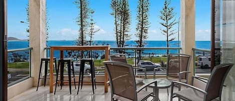 The coasts best view, looking straight out to the Pacific Ocean, down on to the surf break at Alexandra Headland, south to Mooloolaba and Point Cartwright Lighthouse, or north to Maroochydore and Coolum