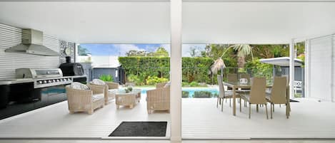 Outdoor area overlooking the pool