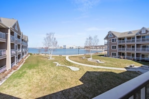 Breathtaking water views of the Bay of Sturgeon Bay from your private balcony