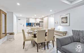 Share sumptuous meals with the family in this sophisticated dining area