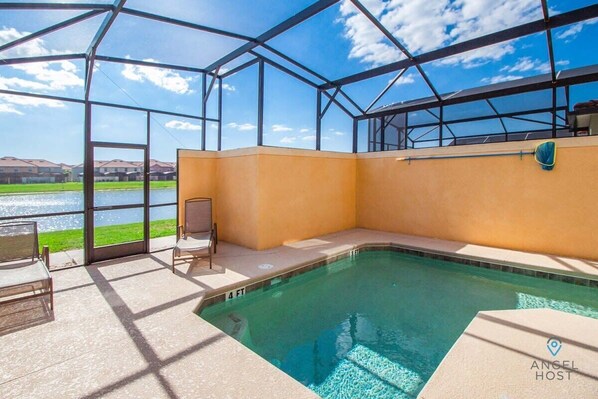 Your private enclosed pool with lake view!