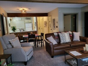 Living room looking towards kitchen