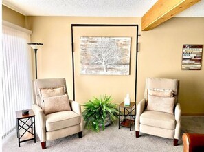 Queen murphy bed in living room