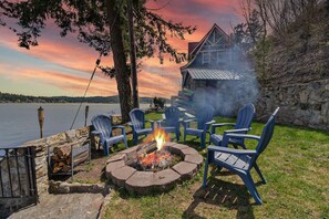 Lakeside fire pit.