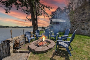 Lakeside fire pit.