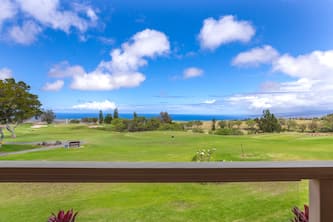 Ocean-view condo on golf course with pool, tennis, pickleball & majestic vistas