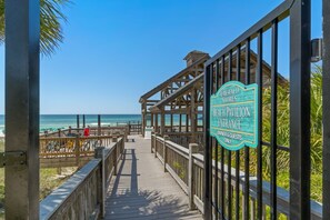 Private Beach Access, seasonal beach bar and bathrooms