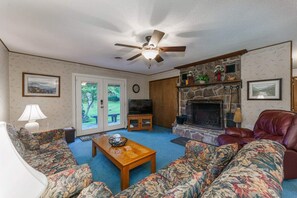Wood Burning Fire Place in Living Room