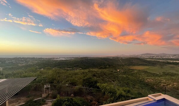 Breathtaking sunrise views from terrace.