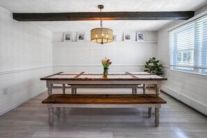 Dining room table in kitchen.