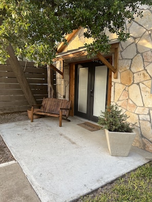 Welcoming front patio