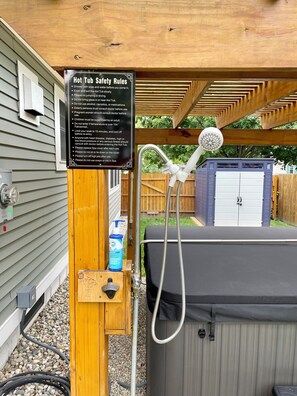 Outdoor summer shower with Hot & Cold water.